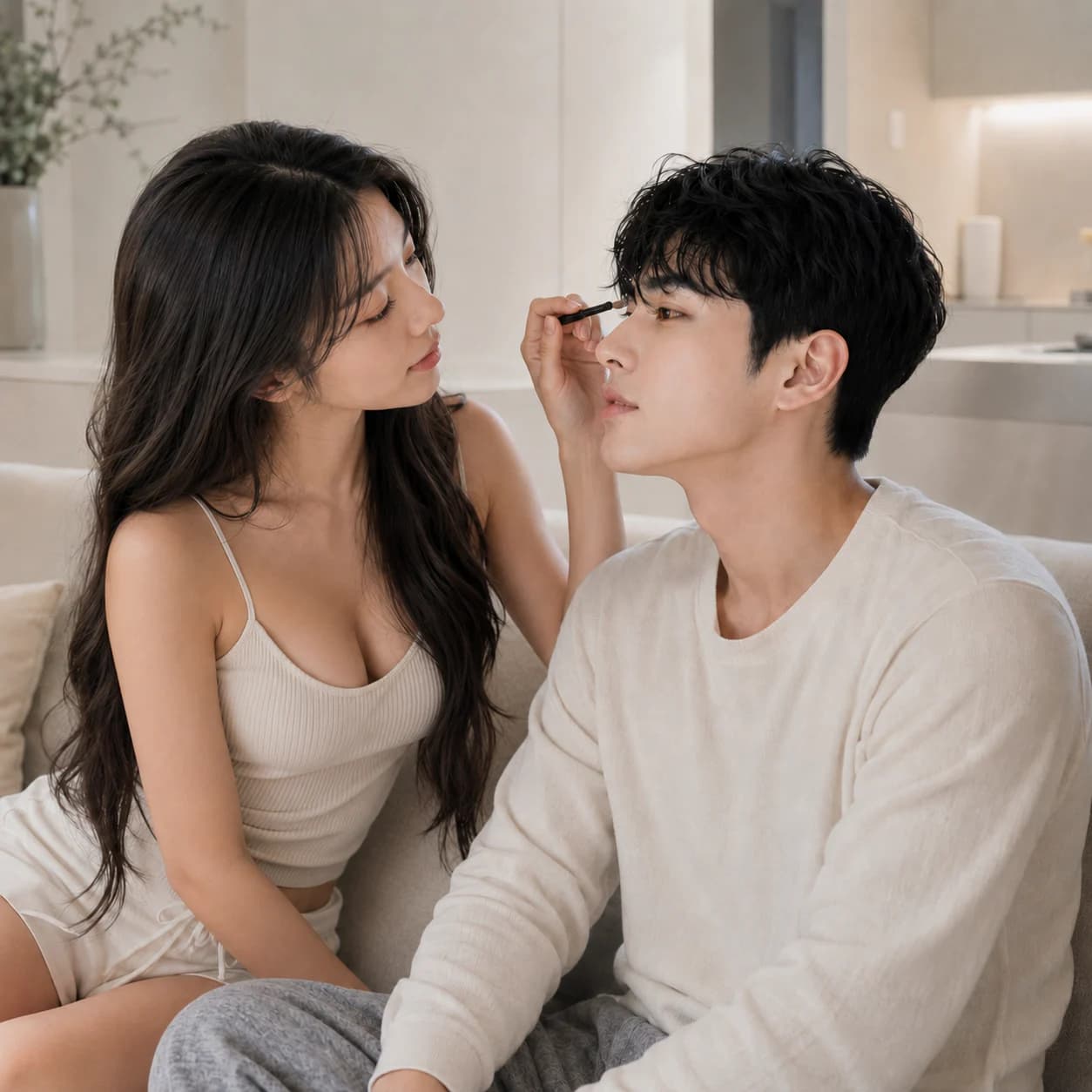 샤워룸에서 바디워시를 바르는 남성